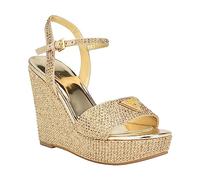 Guess Hippa, Sandalia con talón Mujer, Oro 710, 38.5 EU