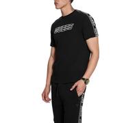 GUESS Hombre Camiseta Arlo T-Shirt Regular Fit Negro
