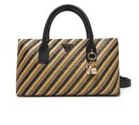 Guess Hwwg92 10050 Simona Small Satchel Bolsa A Mano Mujer Rafia Botón Negro