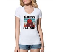 Guess I Die Dice Digital D20 Die Guess Die Camisa Blanca De Cuello En V para Mujer Size M