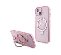 Guess IML Anillo Soporte Purpurina Para Magsafe Rosa - iPhone 15