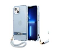 Guess iPhone 13 Mini Case GUHCP13SHTSGSB, Azul - Estuche rígido translúcido Stap
