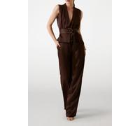 GUESS Iva Belted Straight Rich Brown Talla: 44 | Pantalones Formales Outlet | Mujer | Marrón