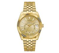 Guess Jaden GW0977G2 - Reloj de Pulsera para Hombre con indicador de Fecha, Correa de Acero Inoxidable, Cristal Mineral, Esfera Dorada, 3 Bares, diámetro de la Caja: 42 mm