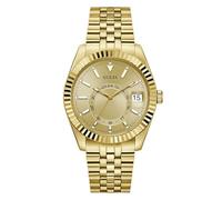 Guess Jaden GW0977G2 - Reloj de Pulsera para Hombre con indicador de Fecha, Correa de Acero Inoxidable, Cristal Mineral, Esfera Dorada, 3 Bares, diámetro de la Caja: 42 mm