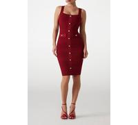GUESS Janet Ribbed Sl Dres Dark Jam Red Talla: 42 | Blusón Outlet | Mujer | Rojo