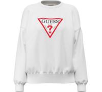 GUESS JEANS elpa de gran tamaño con logotipo icónico Una sudadera de cuello redondo de gran tamaño con el icónico logotipo Triángulo Rojo en el Pecho. Sudadera Cuello redondo de punto afelpada. Cuello