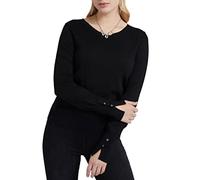Guess Jeans Guess Gena Vn LS SWTR - Sudadera para Mujer, Negro, M