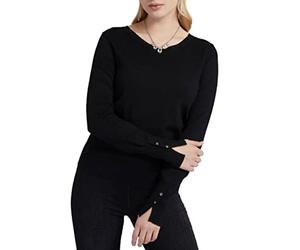 Guess Jeans Guess Gena Vn LS SWTR - Sudadera para Mujer, Negro, M