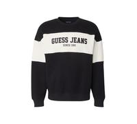 GUESS JEANS Sudadera 'Horizont' beige claro / negro M beige claro / negro