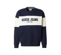 GUESS JEANS Sudadera 'Horizont' navy / blanco Hombre GUESS JEANS S navy / blanco