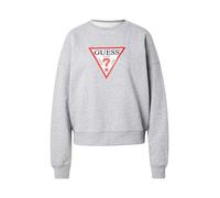 GUESS JEANS Sudadera 'ICONIC' gris claro / rojo / negro / blanco, Talla S