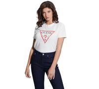 GUESS JEANS T-SHIRT MANICHE CORTE DONNA BIANCO