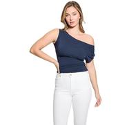 GUESS JEANS T-SHIRT MANICHE CORTE DONNA BLU