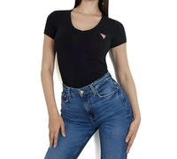 GUESS JEANS T-SHIRT MANICHE CORTE DONNA NERO
