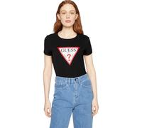 GUESS JEANS T-SHIRT MANICHE CORTE DONNA NERO