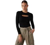 GUESS JEANS T-SHIRT MANICHE LUNGHE DONNA NERO