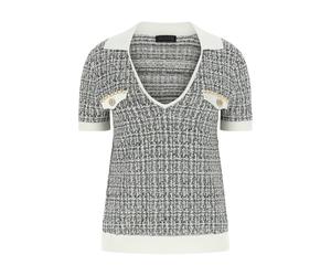 GUESS Jersey 'Annabelle' gris oscuro / blanco XS gris oscuro / blanco