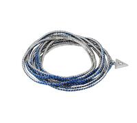 GUESS Juego de 10 pulseras plateadas con diamantes de imitación azules