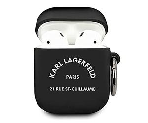 Guess Karl Lagerfeld KLACA2SILRSGBK - Funda para AirPods (Silicona) Color Negro