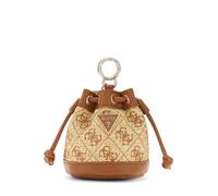 GUESS Kirsten Mini Bucket Bag Charm - Colgante para bolso, color marrón caramelo