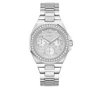 GUESS Lady Empire - Reloj analógico multifunción para Mujer, 40 mm de Ancho, Tono Plateado, Tono Plateado, Clásico