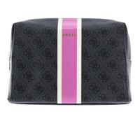 GUESS Large Top Zip Cosmetic Bag Coal Logo