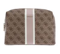 GUESS Large Top Zip Cosmetic Bag Latte Logo