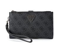 GUESS Laurel II Double Zip Organizer Wallet, Billetera, Cartera organizadora para Mujer, Logotipo de carbón, Talla única