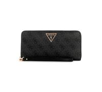 Guess Laurel - Cartera Grande con Cremallera Alrededor para Mujer, Talla única, Logotipo de carbón, Talla única