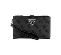 GUESS Laurel - Cartera organizadora con Doble Cremallera para Mujer, Logotipo de carbón, Talla única