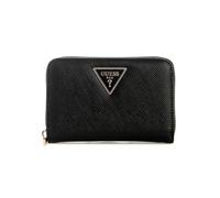 Guess Laurel II - Cartera Mediana con Cremallera Alrededor para Mujer, Color Negro, Talla única