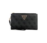 Guess Cartera Laurel II – Doble cremallera, Logotipo carbón, Negro, Talla única