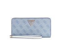 GUESS Laurel Large Zip Around Wallet, Cartera Grande con Cremallera, Embrague Mujeres, Logo Azul Claro, Talla única