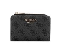 GUESS Laurel - Tarjetero con Cremallera Alrededor, Logotipo de carbón