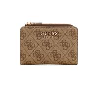 GUESS Laurel - Tarjetero con Cremallera Alrededor, Logotipo de Latte