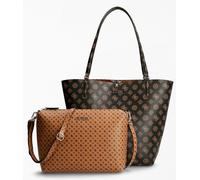 GUESS Logo Tote&crossbody Set Alby Metal Dorado Imitación Mujer Bolsa en Marrón