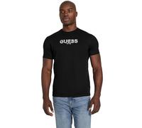 Guess Logotipo Bordado de Manga Corta ecológica para Hombre, Negro (Jet Black Multi), Small