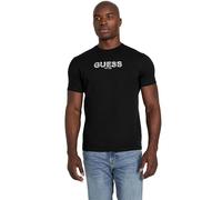 Guess Logotipo Bordado de Manga Corta ecológica para Hombre, Negro (Jet Black Multi), X-Large