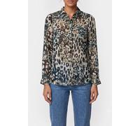 GUESS Ls Clouis Shirt Aquarelle Leopard Pr Talla: XS | Manga Larga Outlet | Mujer | Cian