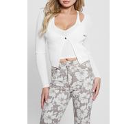 GUESS Ls Faux Dbl Layer Re Dove White Talla: M | Cárdigan Outlet | Mujer | Blanco