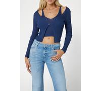 GUESS Ls Faux Dbl Layer Re Magician Blue Talla: XS | Cárdigan Outlet | Mujer | Azul