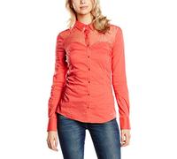 Guess LS Ludmila Shirt Camisa, Rosa (Deep Pink Coral), S para Mujer
