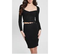 GUESS Ls Pointelle Anjela Jet Black A996 Talla: M | Outlet | Mujer | Negro