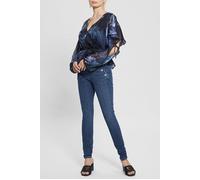 GUESS Ls Saskika Drapy Top Etched Tropical Prin Talla: XS | Outlet | Mujer |