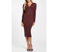GUESS Ls Vn Rib Miranda Sw Pure Choco Talla: L | Vestidos Maxi Outlet | Mujer
