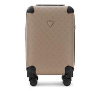 GUESS Maleta de Cabina con Ruedas Giratorias, Beige con Patrón de Logo, Candado TSA, Interior Organizado