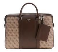 GUESS maletín con compartimento para portátil Milano Laptop Bag Beige/Cognac marrón claro