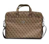 Guess Maletín para portátil y tablet 15" Logotipo Saffiano 4G triángulo estampado Marrón GUCB15P4TW
