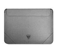 Guess Mangas GUCS14PSATLG 13/14" srebrny/Silver Saffiano Triangle Logo